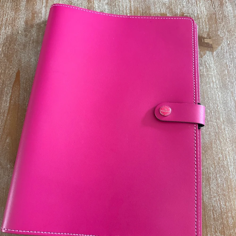 SALE - FILOFAX A4 Leather Folio -Raspberry